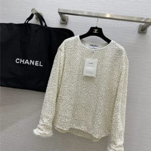 chanel heavy sequined top