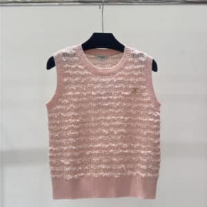 chanel new metal logo knitted vest