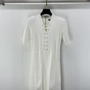 Balmain new lace-up zipper short-sleeved dress