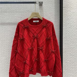 valentino new year red bow knitted sweater