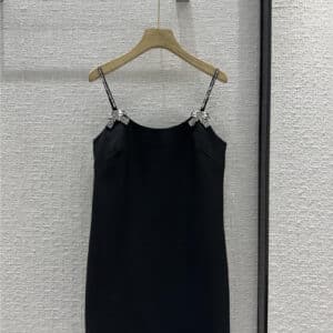 valentino crystal bow suspender little black dress