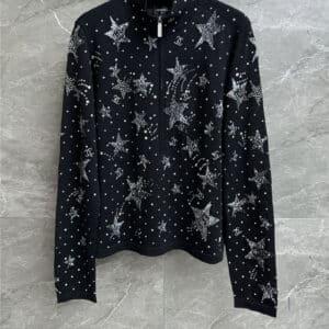chanel diamond star knitted sweater