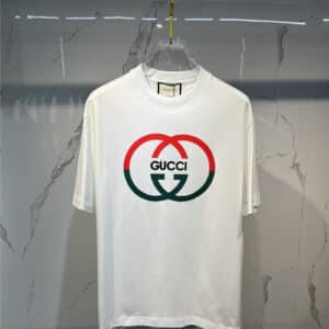 gucci logo men short-sleeved crew neck T-shirt