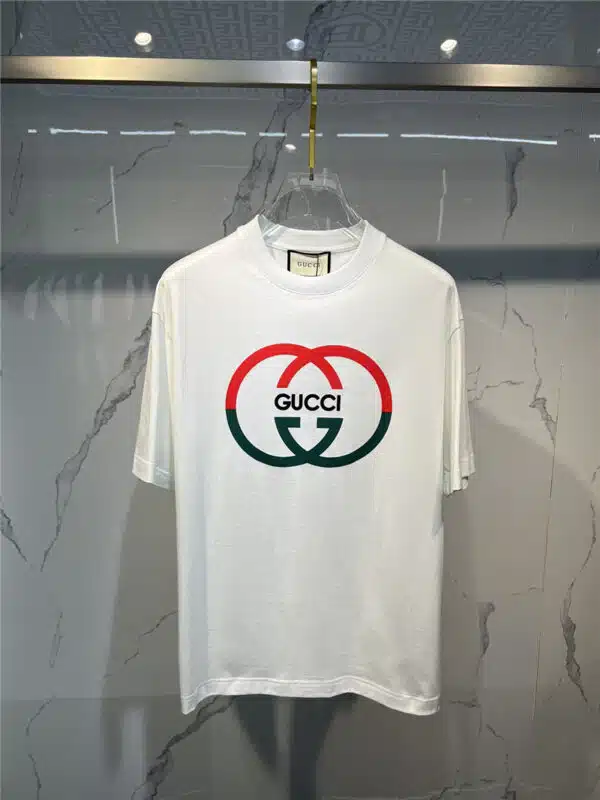 gucci logo men short-sleeved crew neck T-shirt