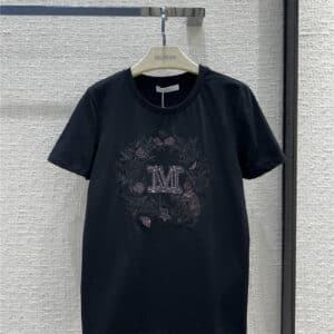 MaxMara rhinestone floral embroidered cotton T-shirt