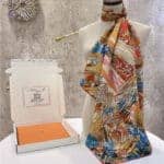 Hermès hand-rolled twill silk square scarf