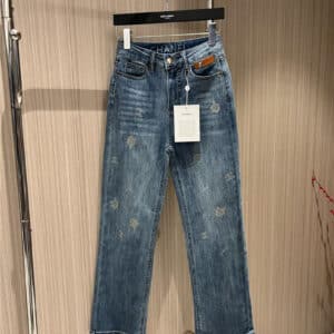 chanel camellia washed soft jeans