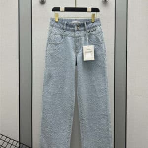 chanel light blue high waist jeans