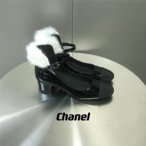 chanel chunky heel mary jane shoes