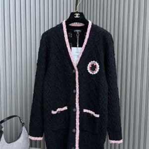 chanel embroidered patch cardigan dress