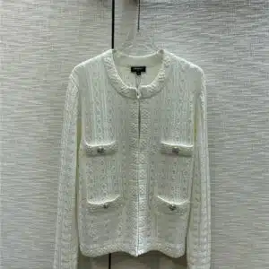 chanel hollow jacquard knitted cardigan