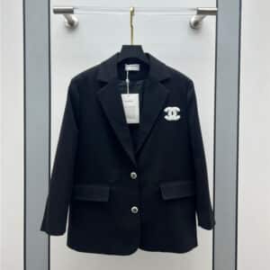 chanel chest embroidered double c blazer