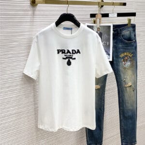 Prada men's printed short-sleeved T-shirt