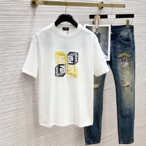 Fendi men's printed short-sleeved T-shirt