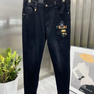 Fendi classic men's washed jeans