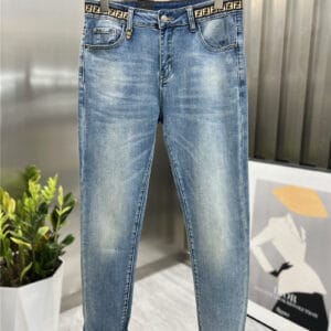 Fendi classic men's washed jeans