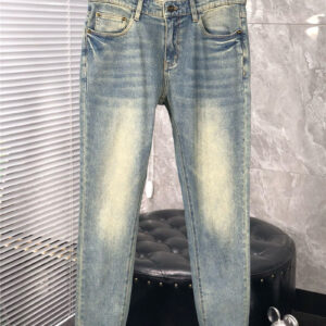 Fendi men's logo washed casual jeans