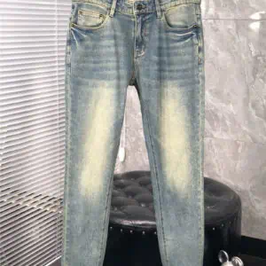 Fendi men's logo washed casual jeans