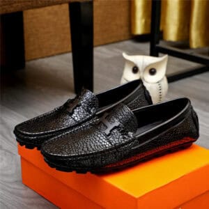 Hermès mens leather loafers