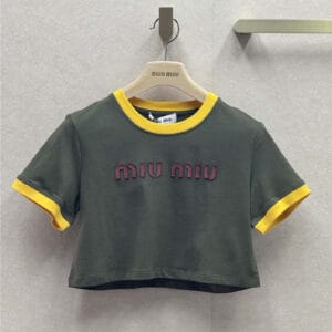 miumiu patch embroidered short-sleeved T-shirt