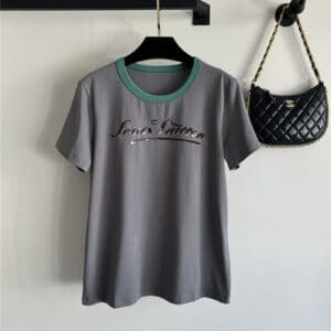 louis vuitton LV sequin embroidered T-shirt