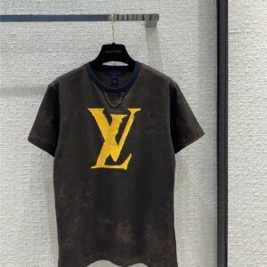 louis vuitton LV smudged washed chocolate T-shirt