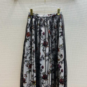 dior rose floral skirt