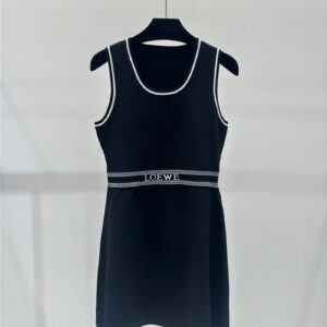 loewe contrast collar knitted dress