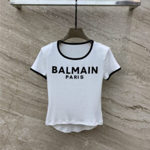 Balmain letter logo printed short sleeves
