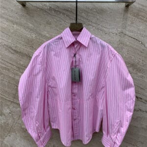 Balenciaga striped loose long-sleeved lapel shirt