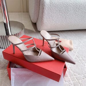 valentino new catwalk pointed toe high heel slippers