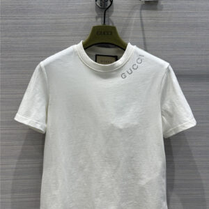 gucci rhinestone lettering cotton T-shirt