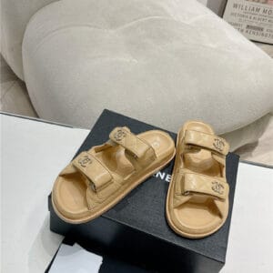 chanel new color velcro beach sandals
