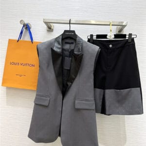 louis vuitton LV jacquard vest + contrasting color pants suit