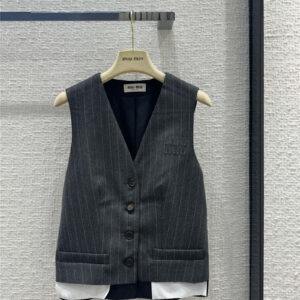 miumiu vertical striped suit vest