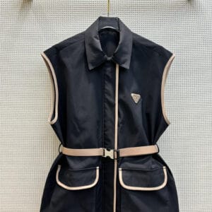 prada double pocket nylon vest jacket