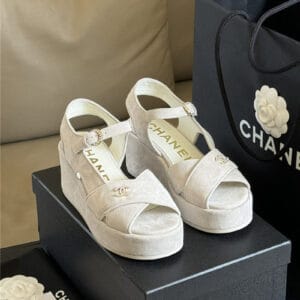 chanel classic wedge sandals