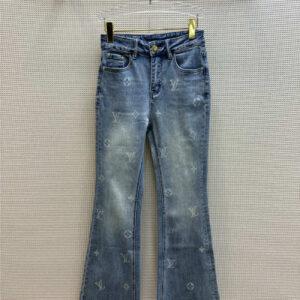 louis vuitton LV classic presbyopic print light blue jeans