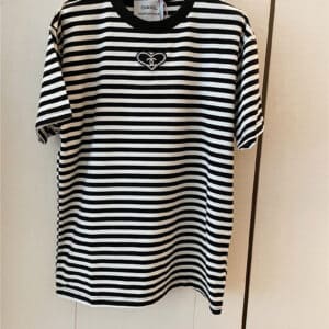 chanel new striped knitted short sleeves