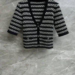 chanel crochet striped cardigan