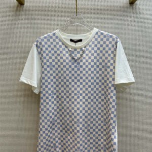 louis vuitton LV checkerboard short-sleeved T-shirt