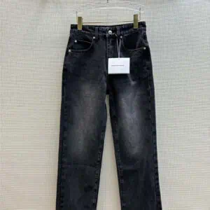 alexander wang straight leg jeans with back pocket lettering