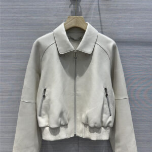 Hermès premium fine-grained lambskin lapel jacket