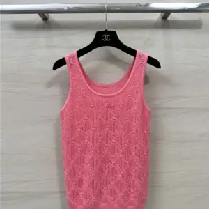 chanel hollow crochet knitted vest top