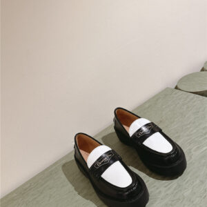 dior open edge beaded patent leather mary jane loafers