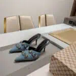 Balenciaga washed denim new color rivet series high heels