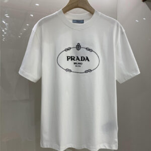 Prada logo men's round neck short-sleeved T-shirt