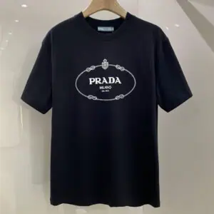 Prada logo men's round neck short-sleeved T-shirt
