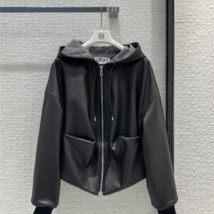 loewe hooded leather jacket