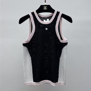 chanel mesh hollow knitted vest